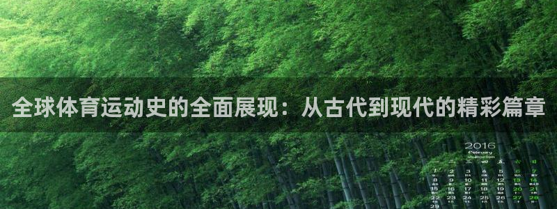 杏运4：全球体育运动史的全面展现：从古代到现代的精彩篇章